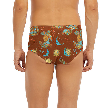 Cute Cartoon Capricorn Pattern Print Men's Briefs