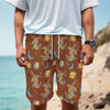 Cute Cartoon Capricorn Pattern Print Men's Cargo Shorts