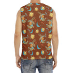 Cute Cartoon Capricorn Pattern Print Men's Fitness Tank Top