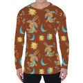 Cute Cartoon Capricorn Pattern Print Men's Long Sleeve T-Shirt