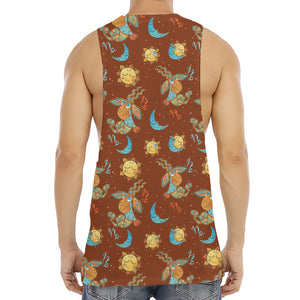 Cute Cartoon Capricorn Pattern Print Men's Muscle Tank Top