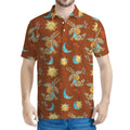 Cute Cartoon Capricorn Pattern Print Men's Polo Shirt
