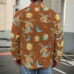 Cute Cartoon Capricorn Pattern Print Men's Shirt Jacket