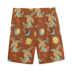 Cute Cartoon Capricorn Pattern Print Men's Sports Shorts