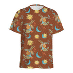 Cute Cartoon Capricorn Pattern Print Men's Sports T-Shirt