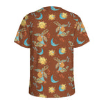 Cute Cartoon Capricorn Pattern Print Men's Sports T-Shirt