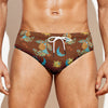 Cute Cartoon Capricorn Pattern Print Men's Swim Briefs