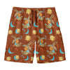 Cute Cartoon Capricorn Pattern Print Men's Swim Trunks