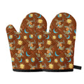 Cute Cartoon Capricorn Pattern Print Oven Mitts