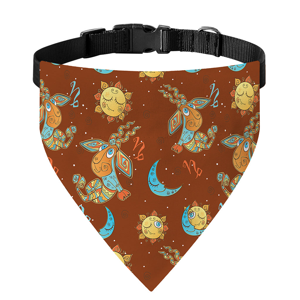 Cute Cartoon Capricorn Pattern Print Over The Collar Dog Bandana