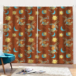 Cute Cartoon Capricorn Pattern Print Pencil Pleat Curtains