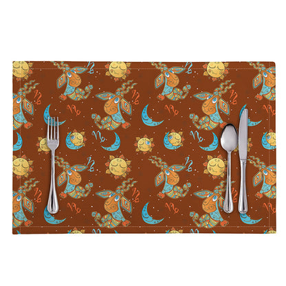 Cute Cartoon Capricorn Pattern Print Placemat