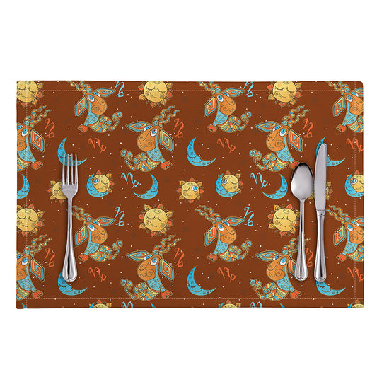 Cute Cartoon Capricorn Pattern Print Placemat