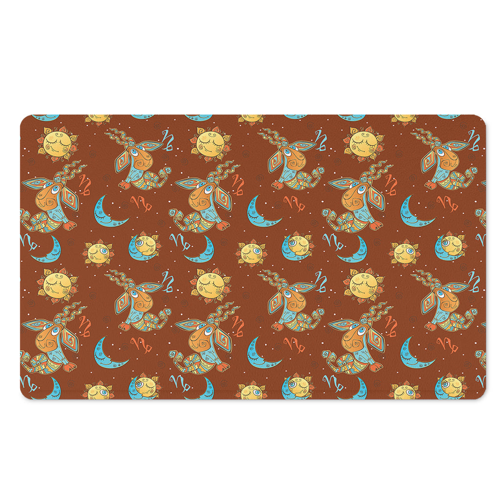 Cute Cartoon Capricorn Pattern Print Polyester Doormat