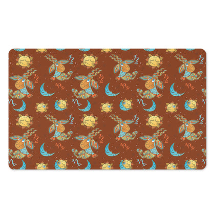 Cute Cartoon Capricorn Pattern Print Polyester Doormat