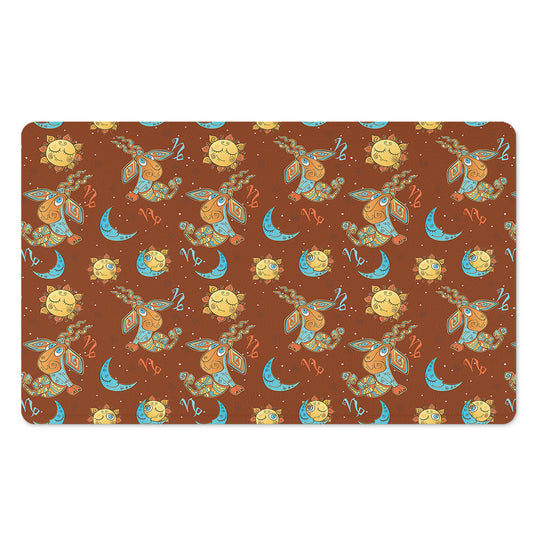 Cute Cartoon Capricorn Pattern Print Polyester Doormat