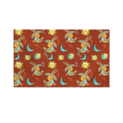Cute Cartoon Capricorn Pattern Print Polyester Flag