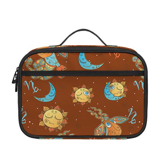 Cute Cartoon Capricorn Pattern Print Portable Lunch Bag