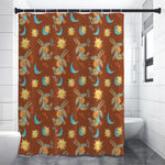 Cute Cartoon Capricorn Pattern Print Premium Shower Curtain