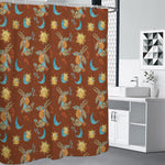 Cute Cartoon Capricorn Pattern Print Premium Shower Curtain