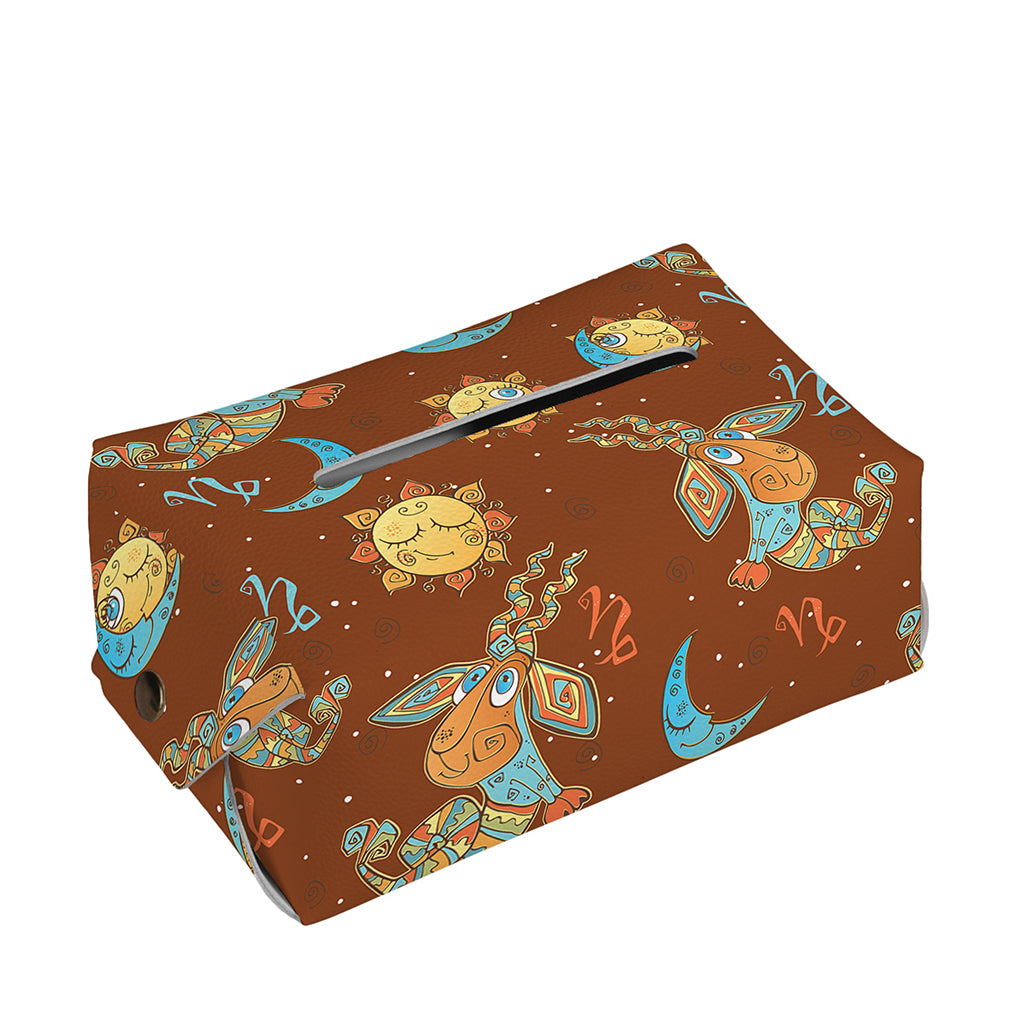 Cute Cartoon Capricorn Pattern Print Rectangle Tissue Box Cover