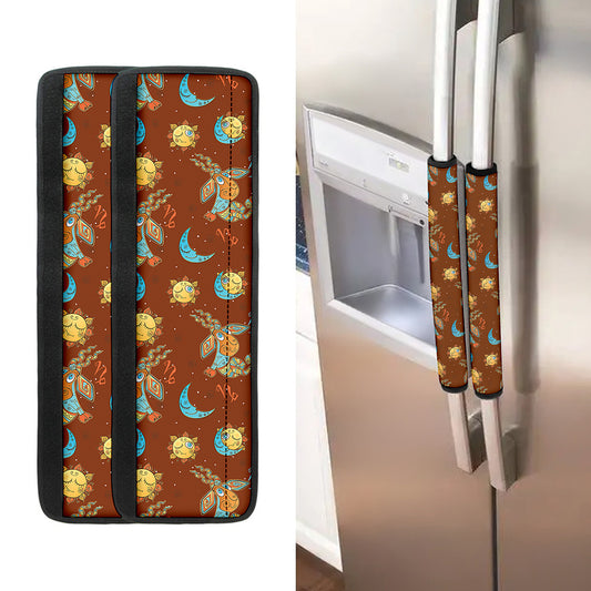 Cute Cartoon Capricorn Pattern Print Refrigerator Handle Covers