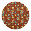 Cute Cartoon Capricorn Pattern Print Round Blanket