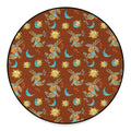 Cute Cartoon Capricorn Pattern Print Round Floor Mat