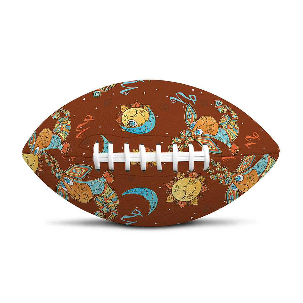 Cute Cartoon Capricorn Pattern Print Rugby Ball