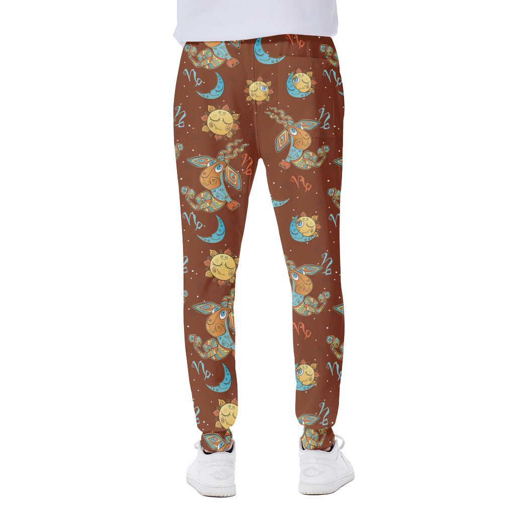Cute Cartoon Capricorn Pattern Print Scuba Joggers