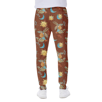 Cute Cartoon Capricorn Pattern Print Scuba Joggers