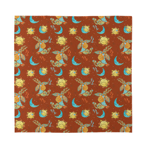 Cute Cartoon Capricorn Pattern Print Silk Bandana