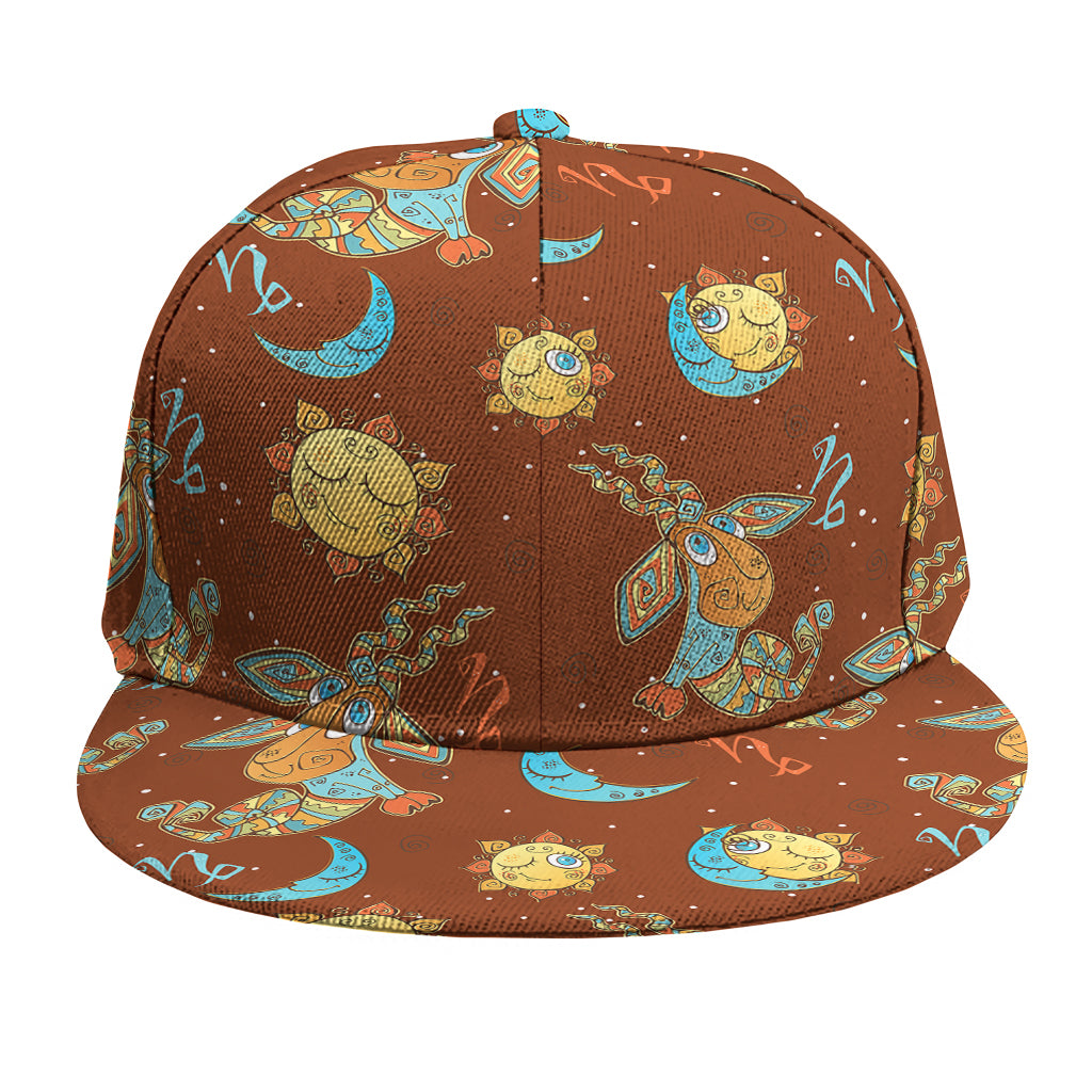 Cute Cartoon Capricorn Pattern Print Snapback Cap