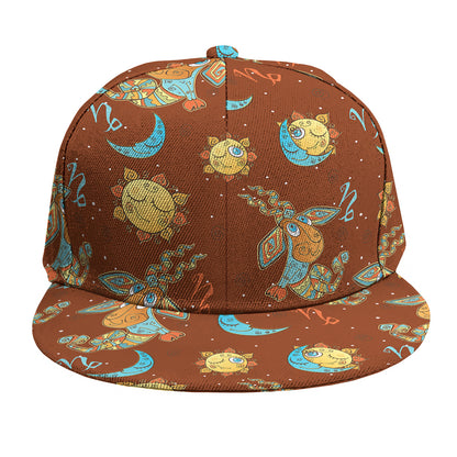 Cute Cartoon Capricorn Pattern Print Snapback Cap
