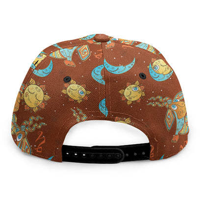 Cute Cartoon Capricorn Pattern Print Snapback Cap