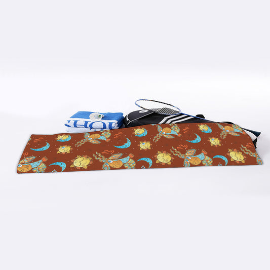 Cute Cartoon Capricorn Pattern Print Sports Towel