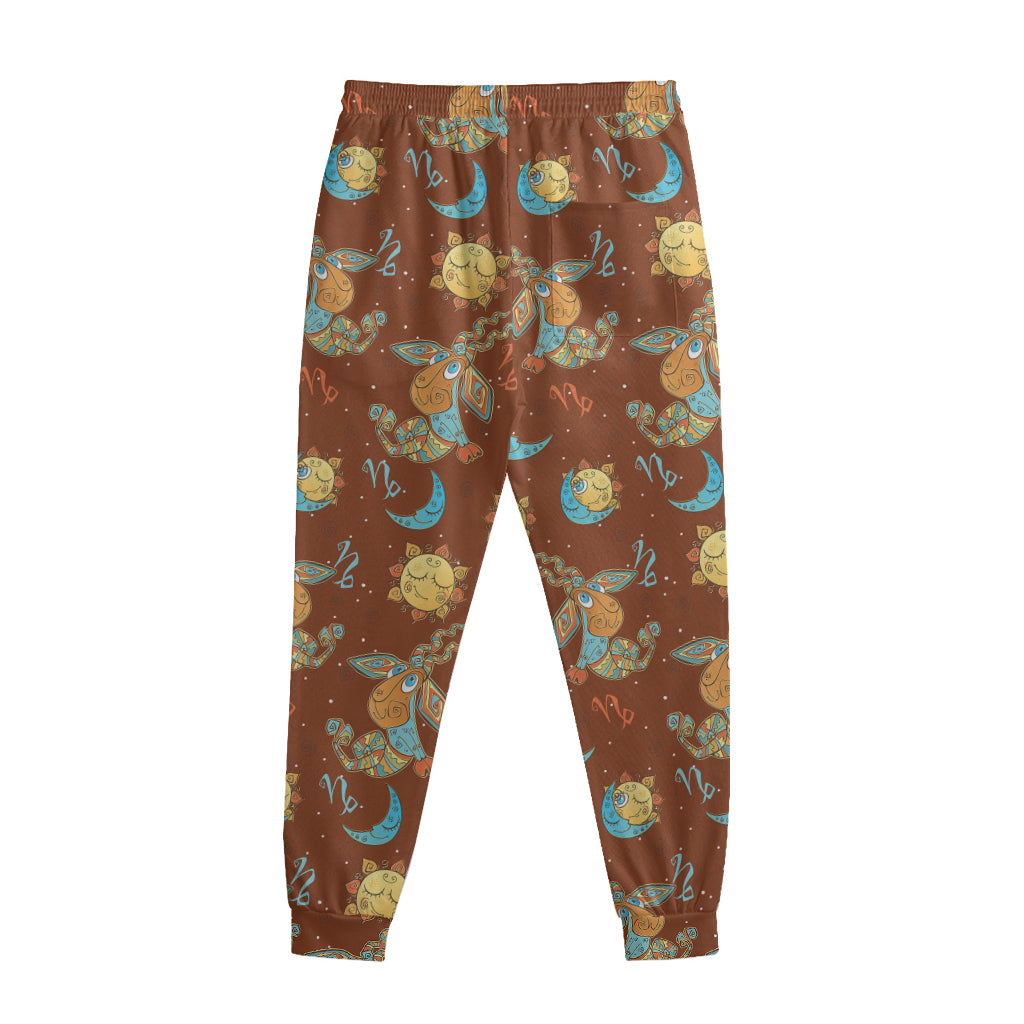 Cute Cartoon Capricorn Pattern Print Sweatpants