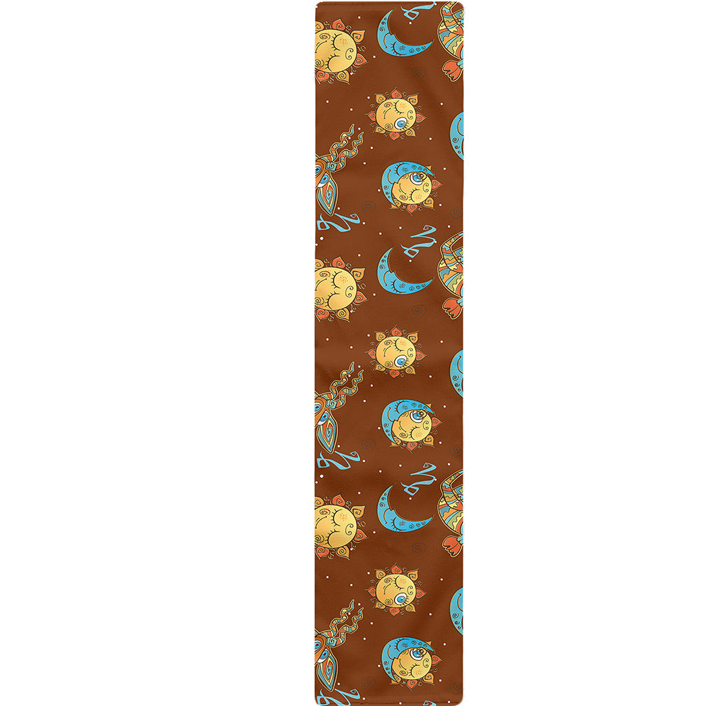 Cute Cartoon Capricorn Pattern Print Table Runner