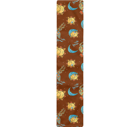 Cute Cartoon Capricorn Pattern Print Table Runner