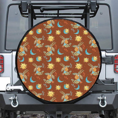 Cute Cartoon Capricorn Pattern Print Tire Cover