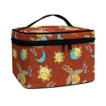 Cute Cartoon Capricorn Pattern Print Travel Makeup Bag