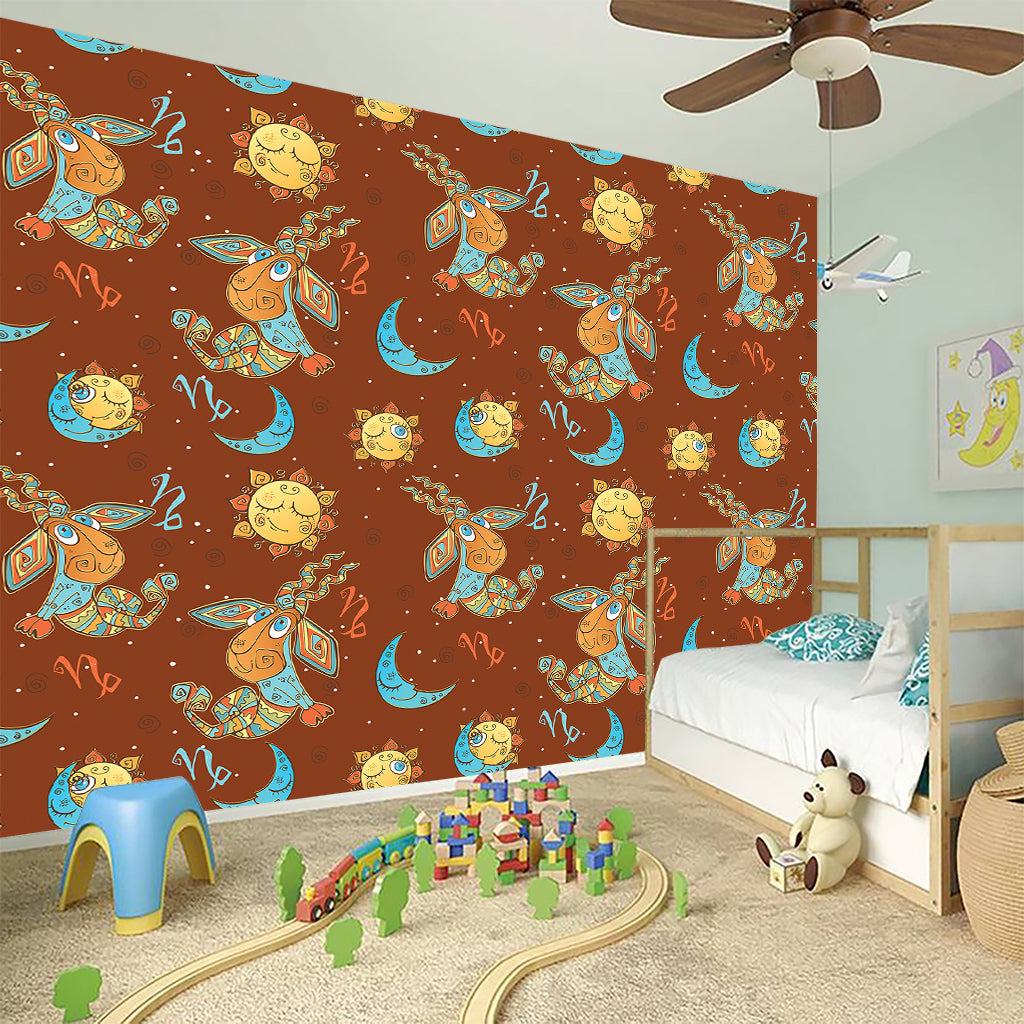 Cute Cartoon Capricorn Pattern Print Wall Sticker