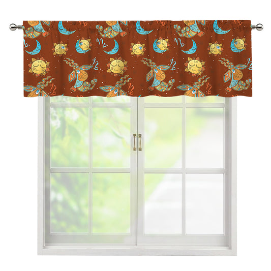 Cute Cartoon Capricorn Pattern Print Window Valance