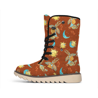 Cute Cartoon Capricorn Pattern Print Winter Boots