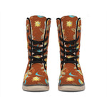 Cute Cartoon Capricorn Pattern Print Winter Boots
