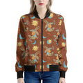 Cute Cartoon Capricorn Pattern Print Women's Bomber Jacket