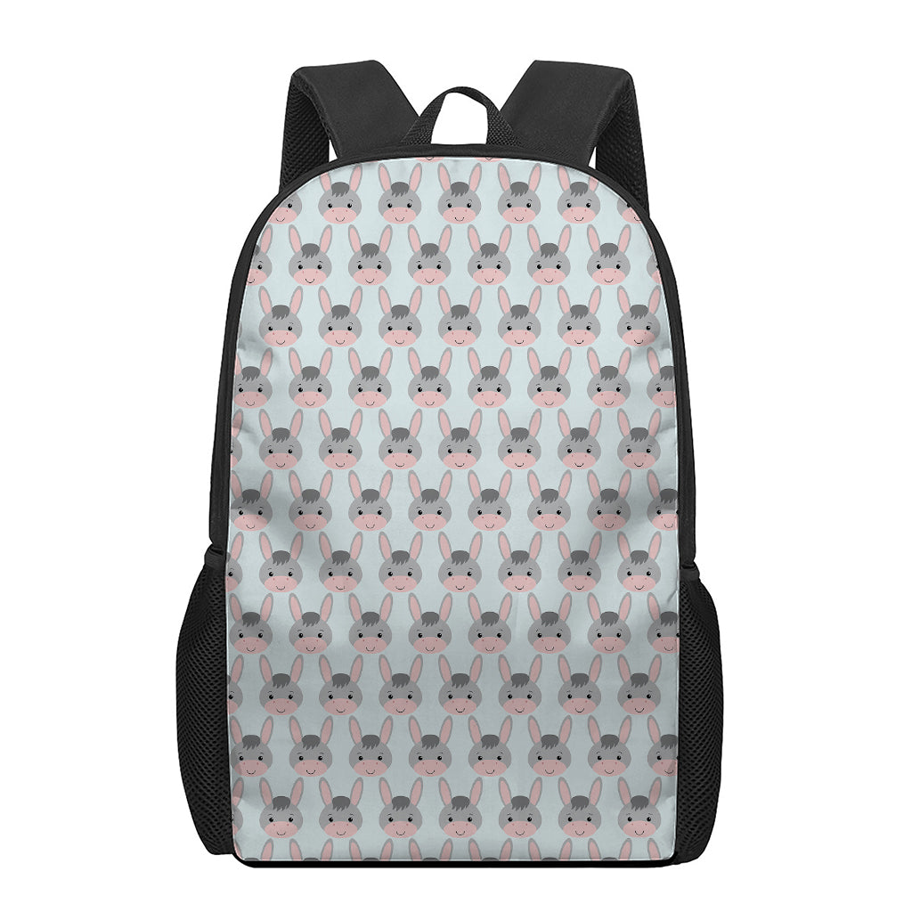 Cute Cartoon Donkey Pattern Print 17 Inch Backpack