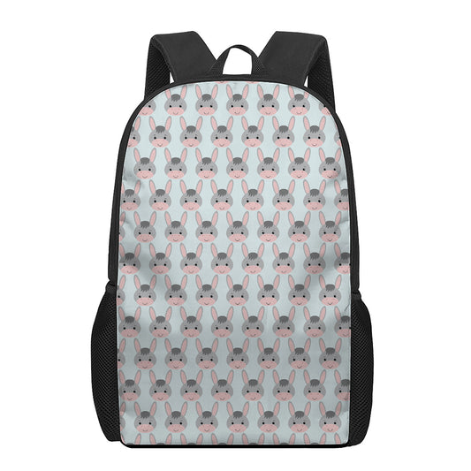 Cute Cartoon Donkey Pattern Print 17 Inch Backpack
