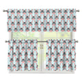 Cute Cartoon Donkey Pattern Print 3 Piece Kitchen Curtains