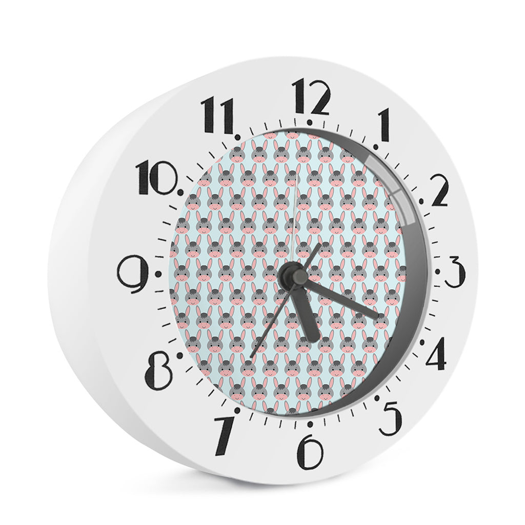 Cute Cartoon Donkey Pattern Print Alarm Clock